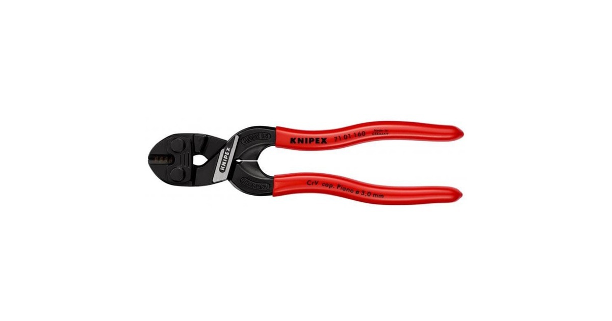 KNIPEX Kompakt-Bolzenschneider CoBolt S 71 01 160, Schneid-Zange(rot, Länge 160mm)