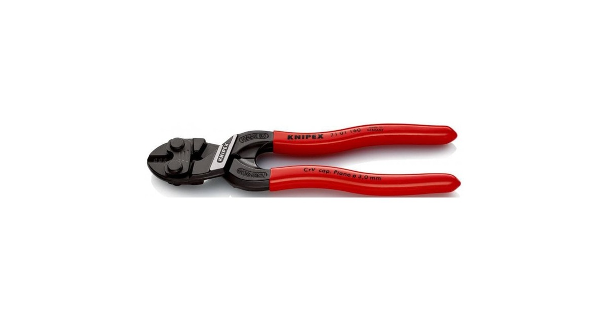 KNIPEX Kompakt-Bolzenschneider CoBolt S 71 01 160, Schneid-Zange(rot, Länge 160mm)