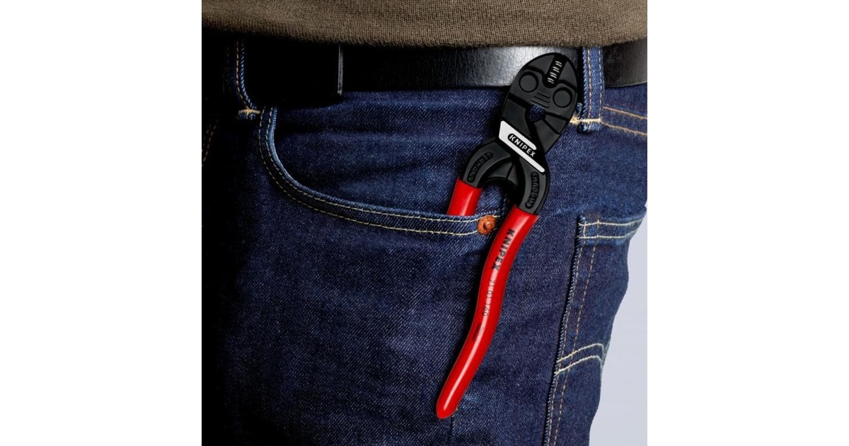 KNIPEX Kompakt-Bolzenschneider CoBolt S 71 01 160, Schneid-Zange(rot, Länge 160mm)