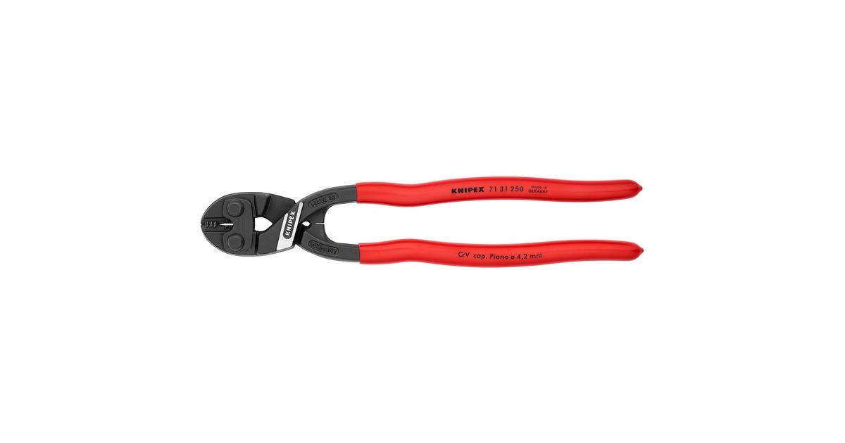 KNIPEX Kompakt-Bolzenschneider CoBolt XL 71 31 250, Schneid-Zange(rot, Länge 250mm)