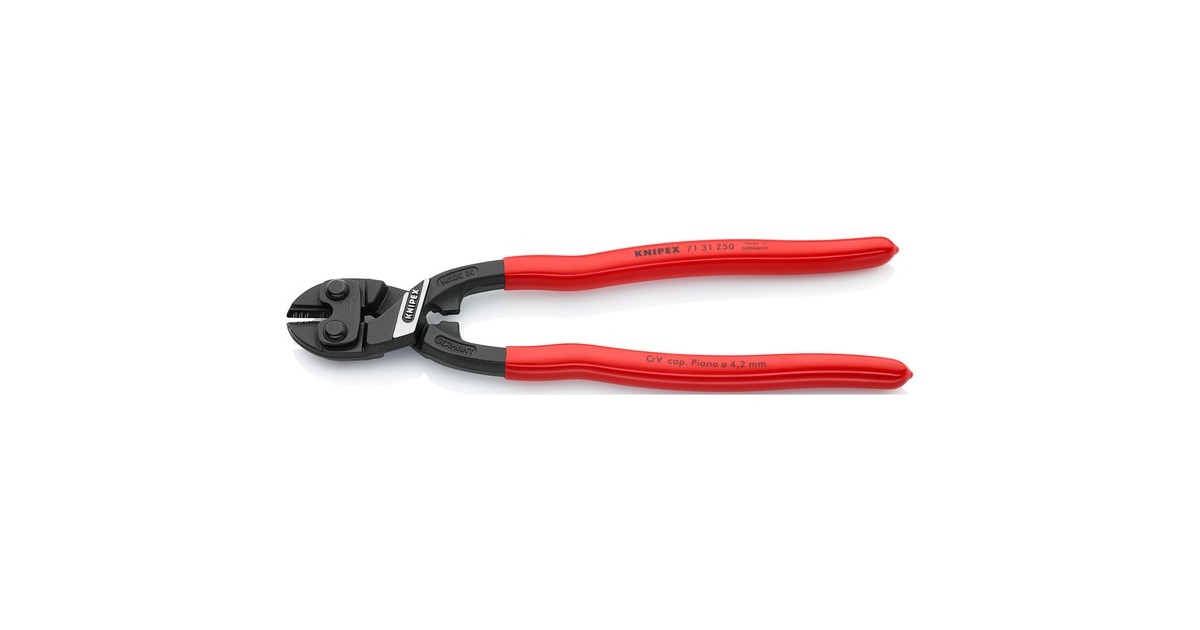 KNIPEX Kompakt-Bolzenschneider CoBolt XL 71 31 250, Schneid-Zange(rot, Länge 250mm)
