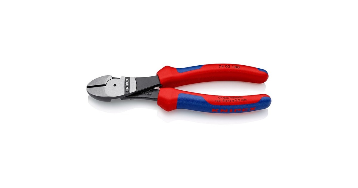 KNIPEX Kraft-Seitenschneider 74 02 180, Schneid-Zange(angeschmiedete Gelenkachse)