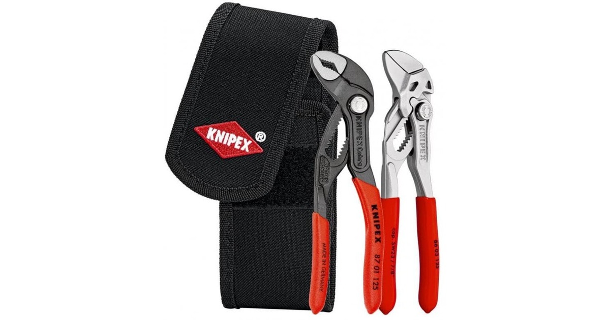 KNIPEX Mini-Zangenset, in Werkzeug-Gürteltasche, Zangen-Set(rot/schwarz, 2-teilig)