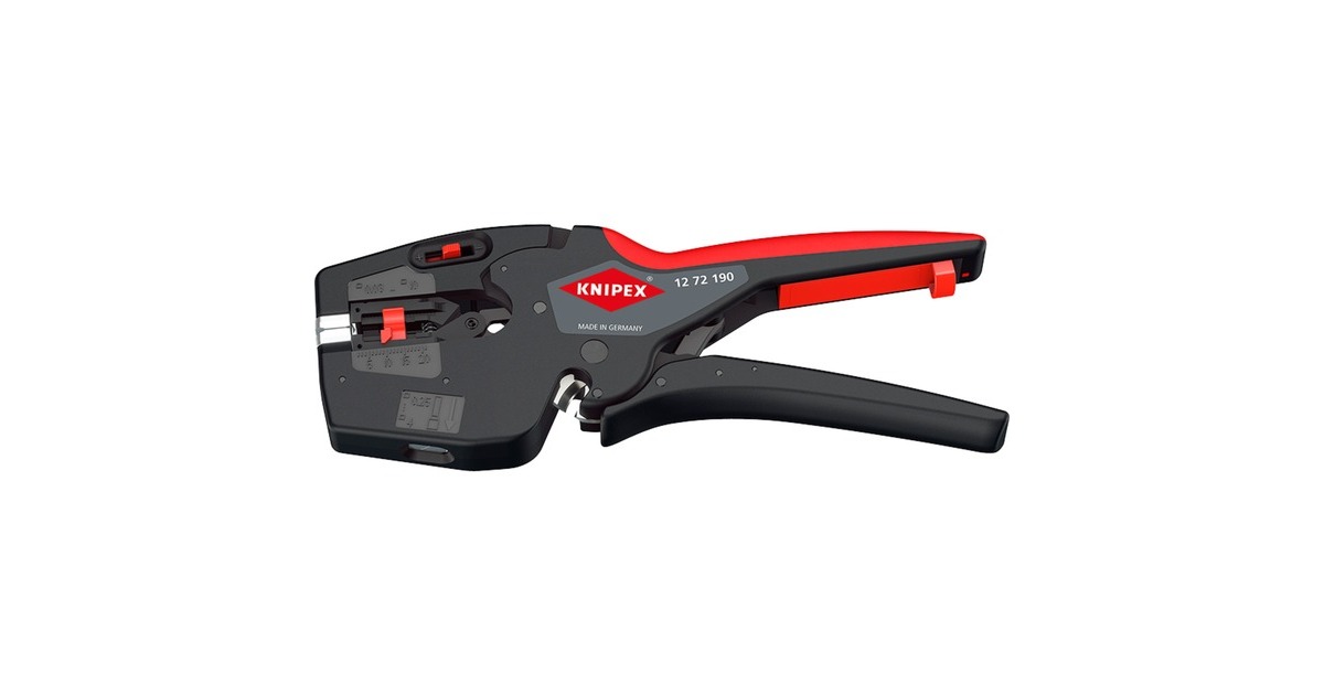 KNIPEX NexStrip Elektriker-Multiwerkzeug, Abisolier-Zange(schwarz/rot)