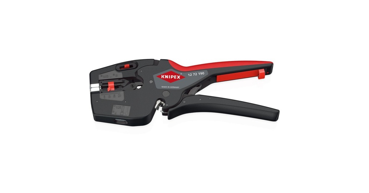 KNIPEX NexStrip Elektriker-Multiwerkzeug, Abisolier-Zange(schwarz/rot)