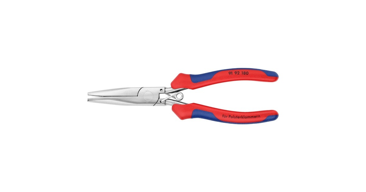 KNIPEX Polsterklammerzange 91 92 180(rot/blau, Länge 185mm) KNIPEX Polsterklammerzange 91 92 180(rot/blau, Länge 185mm)