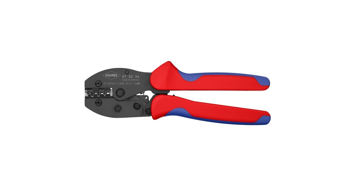KNIPEX PreciForce Crimpzange 97 52 34(rot/blau, Crimpen 0,1 - 2,5mm², F-Crimp)
