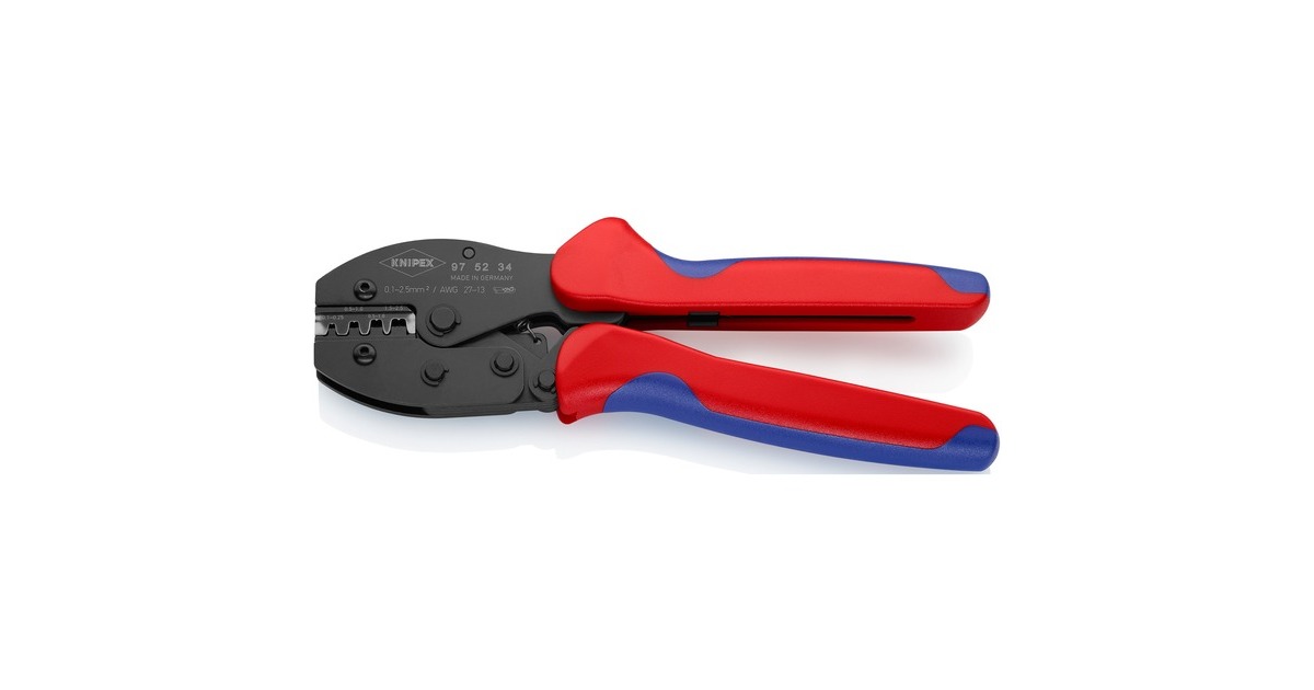 KNIPEX PreciForce Crimpzange 97 52 34(rot/blau, Crimpen 0,1 - 2,5mm², F-Crimp)