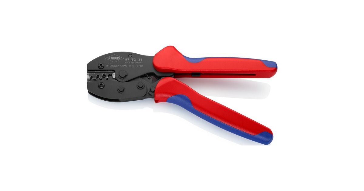 KNIPEX PreciForce Crimpzange 97 52 34(rot/blau, Crimpen 0,1 - 2,5mm², F-Crimp)
