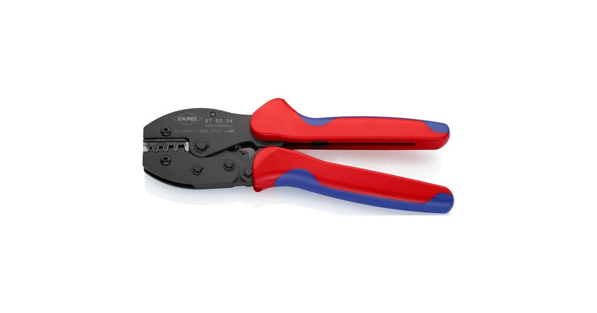 KNIPEX PreciForce Crimpzange 97 52 34 SB(rot/blau, Crimpen 0,1 - 2,5mm²)