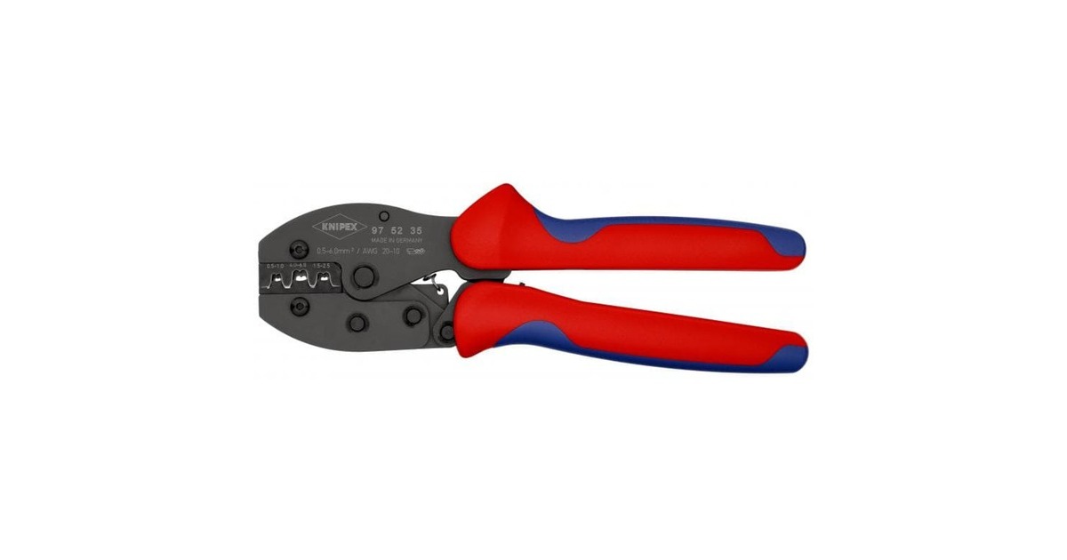 KNIPEX PreciForce Crimpzange 97 52 35(rot/blau, Crimpen 0,5 - 6,0mm², F-Crimp)