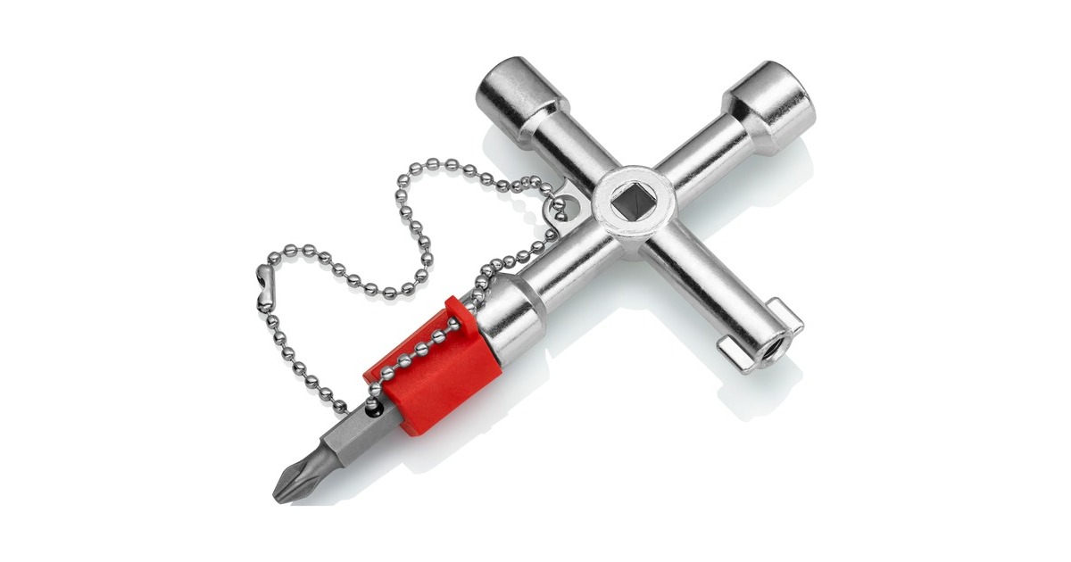 KNIPEX Schaltschrank-Schlüssel 00 11 03, Steckschlüssel(für gängige Schränke und Absperrsysteme)