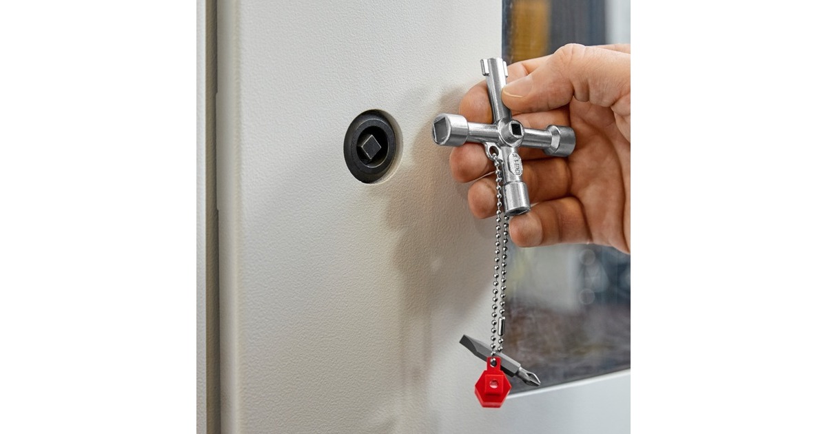 KNIPEX Schaltschrank-Schlüssel 00 11 03, Steckschlüssel(für gängige Schränke und Absperrsysteme)