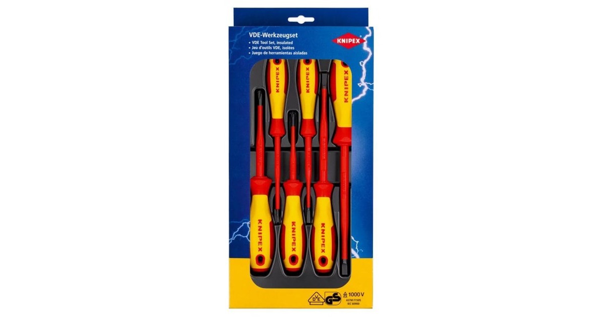 KNIPEX Schraubendreher-Paket 00 20 12 V02 VDE Slim(rot/gelb, 6-teilig)