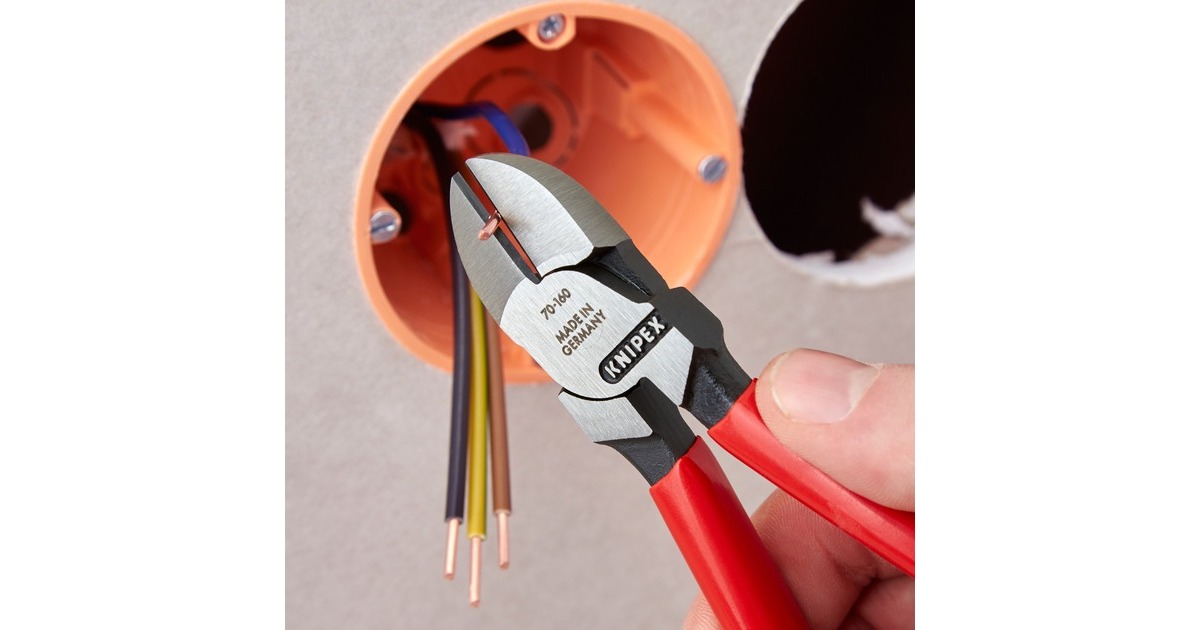 KNIPEX Seitenschneider 70 01 160, Schneid-Zange(rot, Länge 160mm)