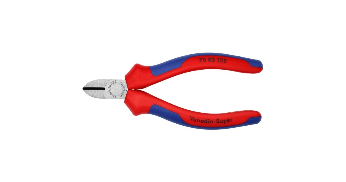 KNIPEX Seitenschneider 70 02 125, Schneid-Zange(rot/blau, Länge 125mm)