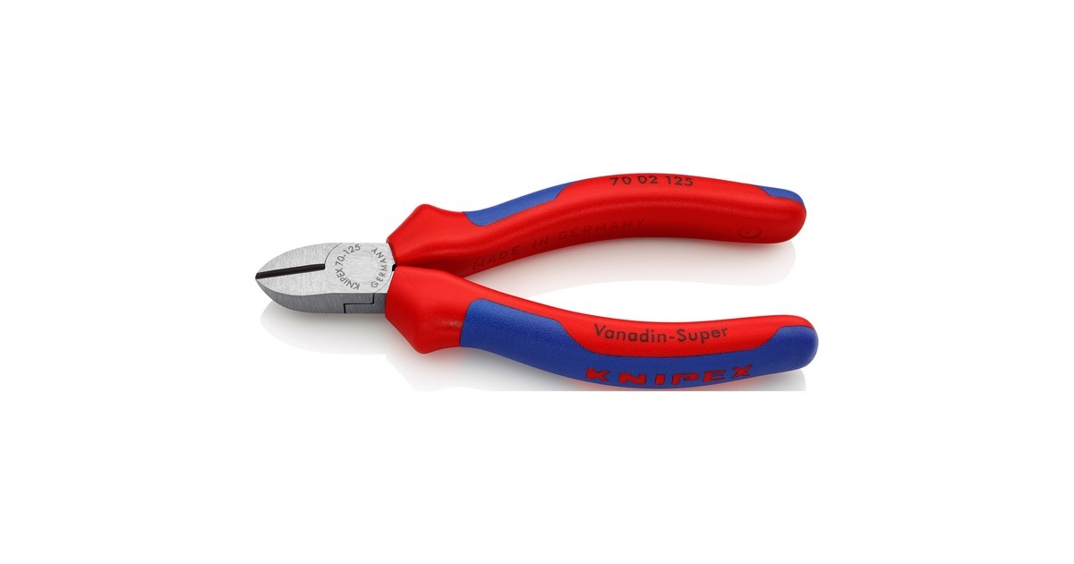 KNIPEX Seitenschneider 70 02 125, Schneid-Zange(rot/blau, Länge 125mm)