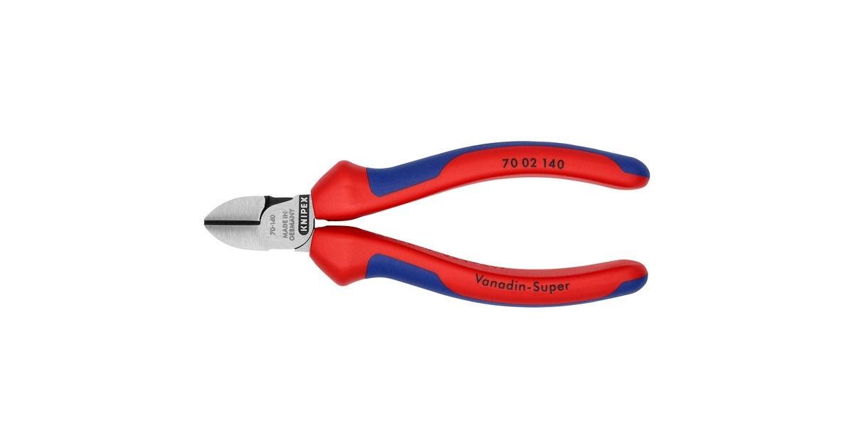 KNIPEX Seitenschneider 70 02 140, Schneid-Zange(rot/blau, Länge 140mm)