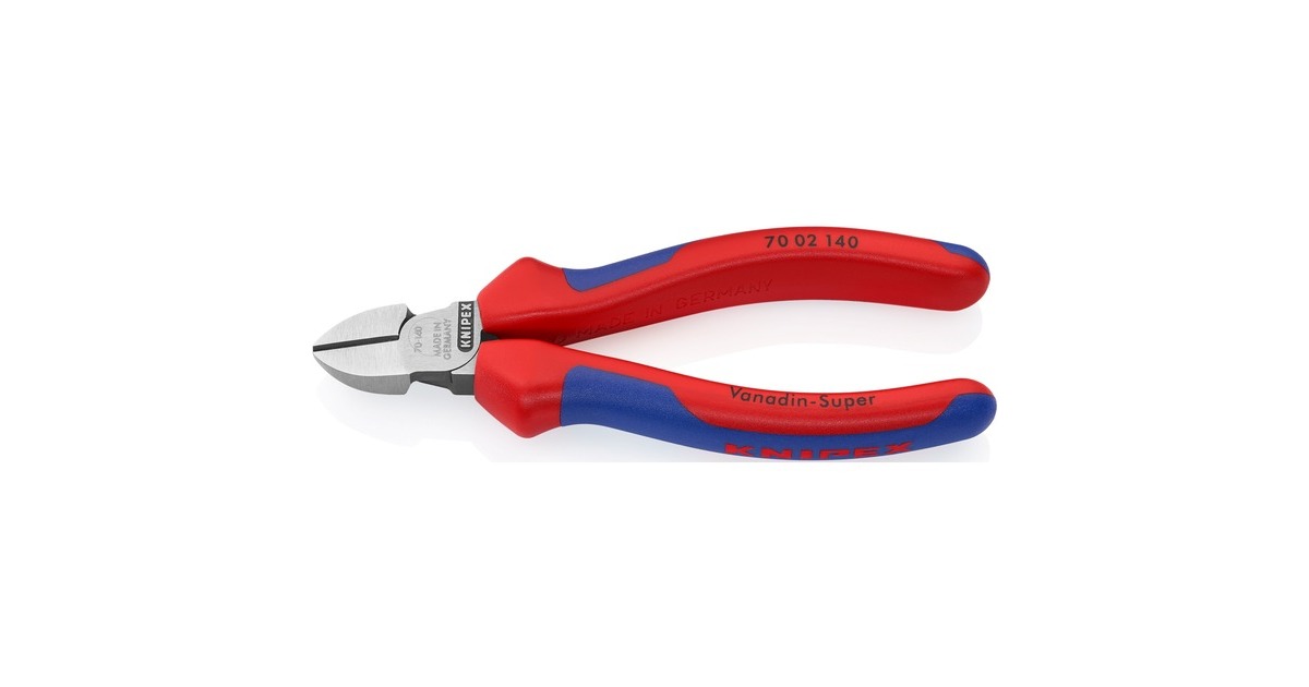 KNIPEX Seitenschneider 70 02 140, Schneid-Zange(rot/blau, Länge 140mm)