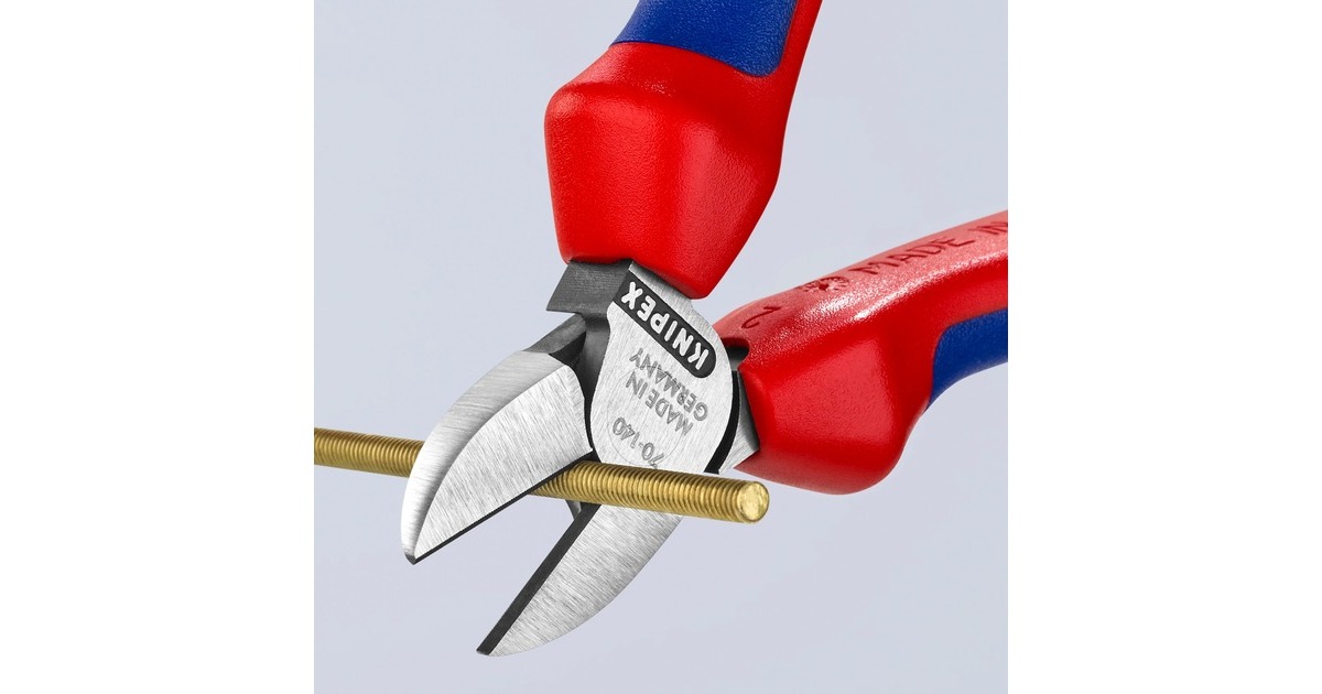 KNIPEX Seitenschneider 70 02 140, Schneid-Zange(rot/blau, Länge 140mm)