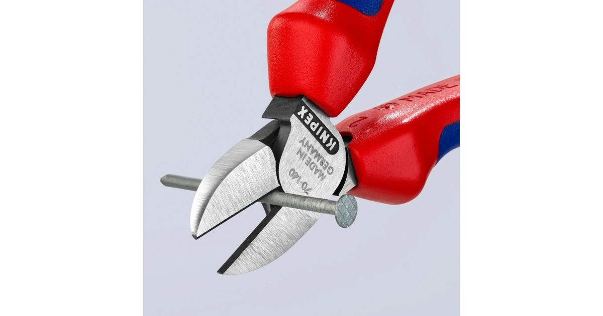 KNIPEX Seitenschneider 70 02 140, Schneid-Zange(rot/blau, Länge 140mm)
