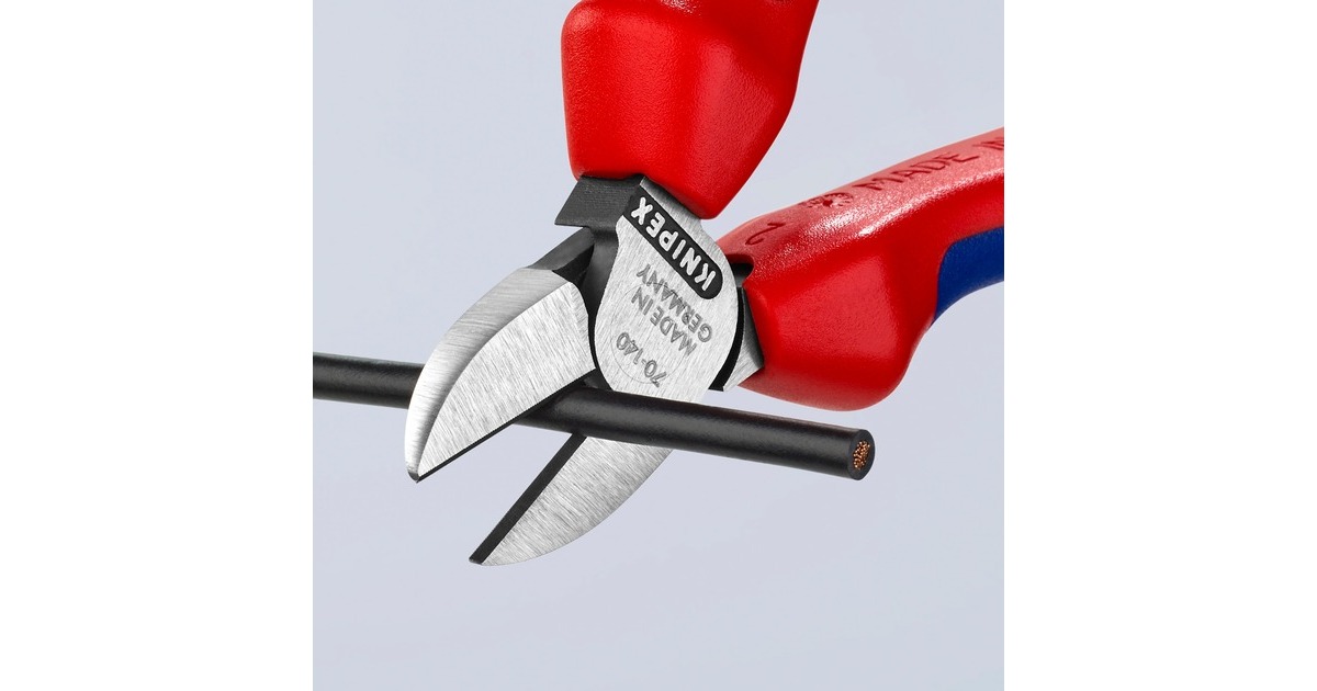 KNIPEX Seitenschneider 70 02 140, Schneid-Zange(rot/blau, Länge 140mm)
