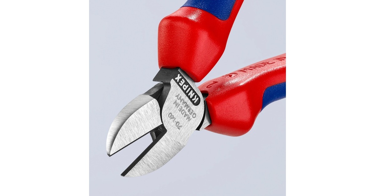 KNIPEX Seitenschneider 70 02 140, Schneid-Zange(rot/blau, Länge 140mm)