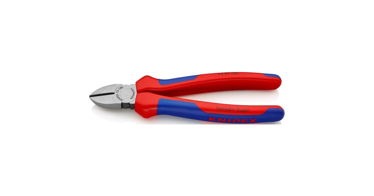 KNIPEX Seitenschneider 70 02 180 , Schneid-Zange(blau, schlanke Bauform, Präzisionsschneiden)