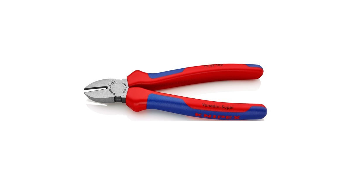 KNIPEX Seitenschneider 70 02 180 , Schneid-Zange(blau, schlanke Bauform, Präzisionsschneiden)