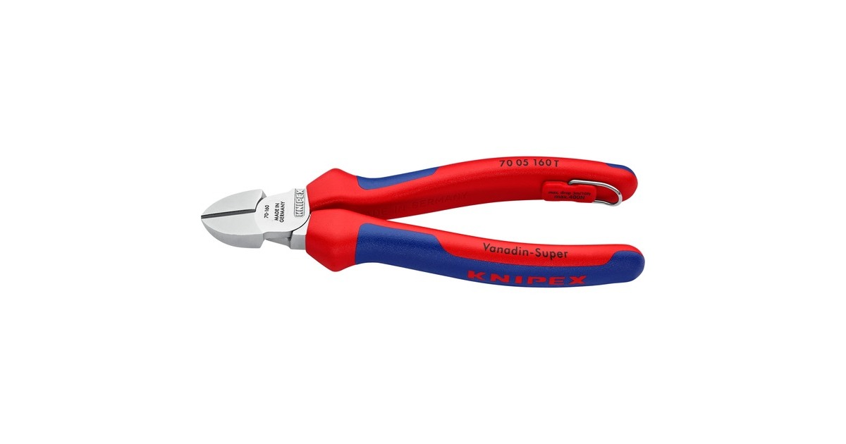 KNIPEX Seitenschneider 70 05 160, Schneid-Zange(rot/blau, Länge 160mm)