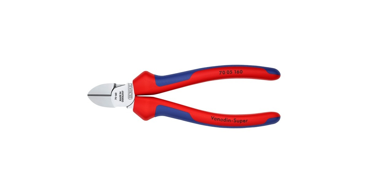 KNIPEX Seitenschneider 70 05 160, Schneid-Zange(rot/blau, Länge 160mm)