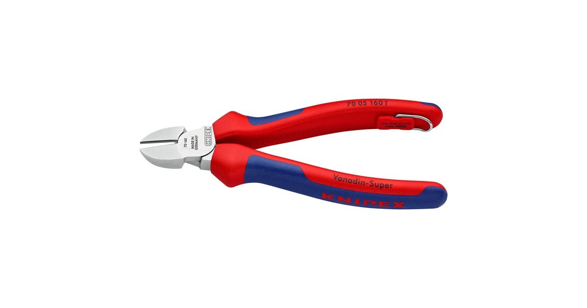 KNIPEX Seitenschneider 70 05 160, Schneid-Zange(rot/blau, Länge 160mm)