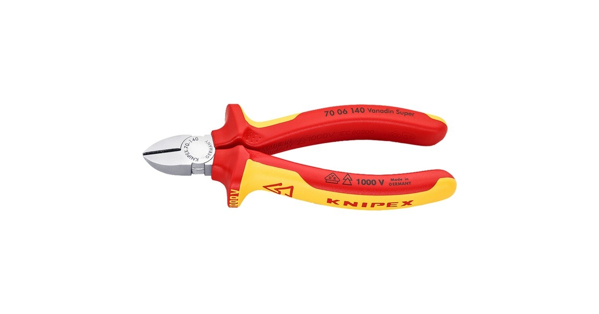 KNIPEX Seitenschneider 70 06 140 , Schneid-Zange(gelb, schlanke Bauform, Präzisionsschneiden)