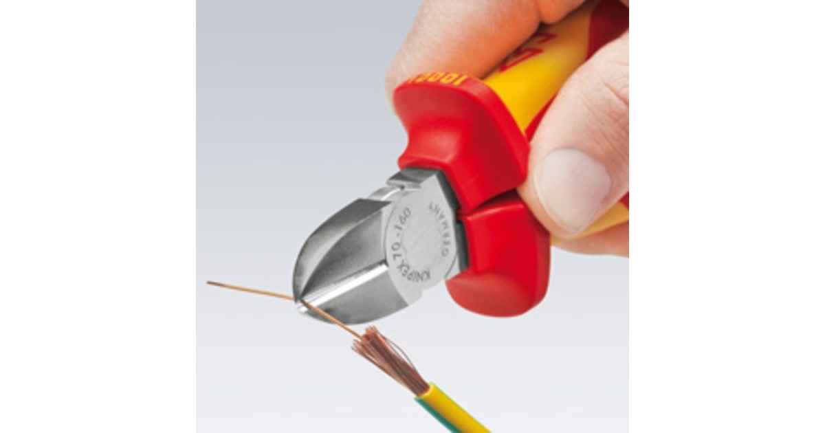 KNIPEX Seitenschneider 70 06 140 , Schneid-Zange(gelb, schlanke Bauform, Präzisionsschneiden)