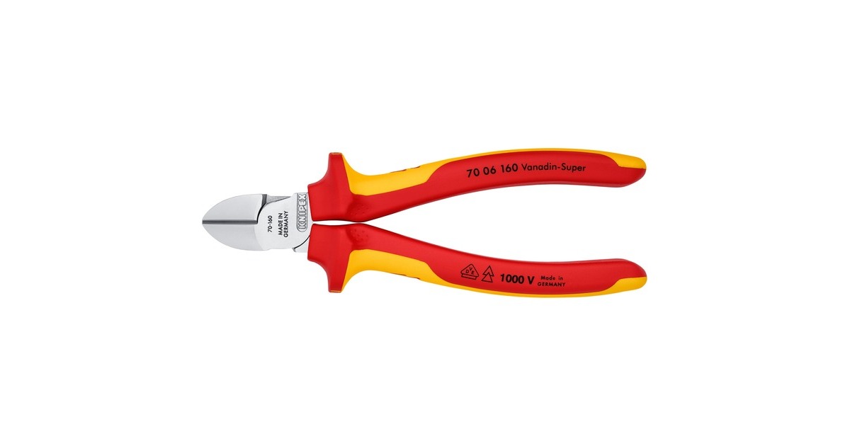 KNIPEX Seitenschneider 70 06 160, Schneid-Zange(rot/gelb, Länge 125mm)