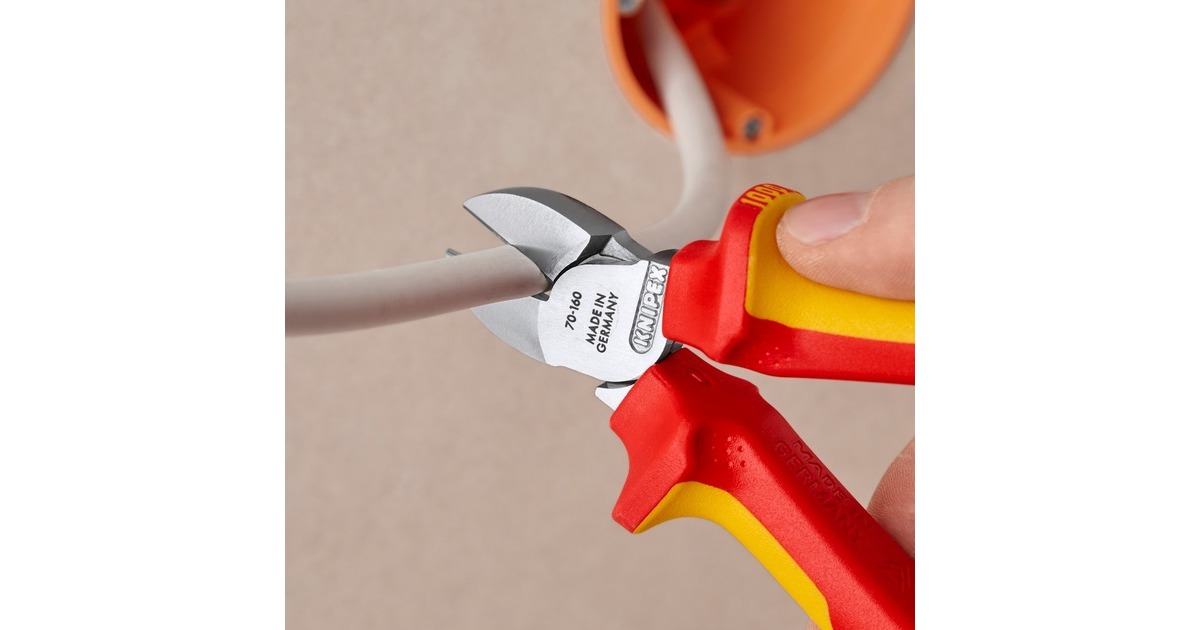 KNIPEX Seitenschneider 70 06 160, Schneid-Zange(rot/gelb, Länge 125mm)