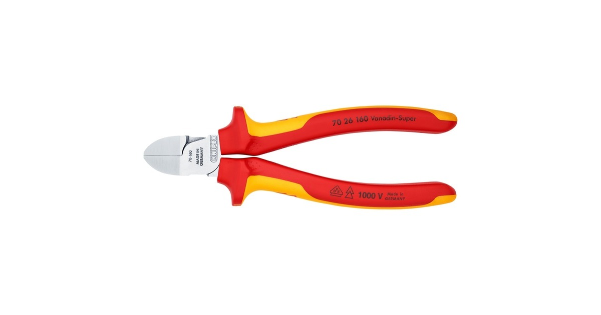 KNIPEX Seitenschneider 70 26 160, Schneid-Zange(20 % höhere Schnittkraft als das Vorgängermodell)