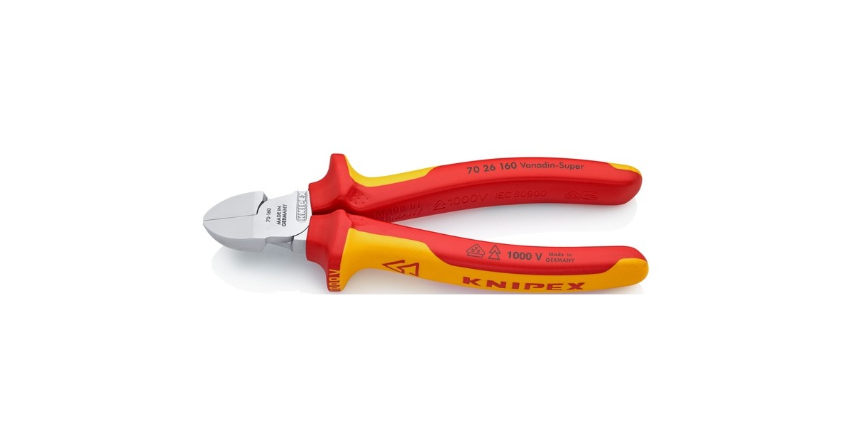 KNIPEX Seitenschneider 70 26 160, Schneid-Zange(20 % höhere Schnittkraft als das Vorgängermodell)