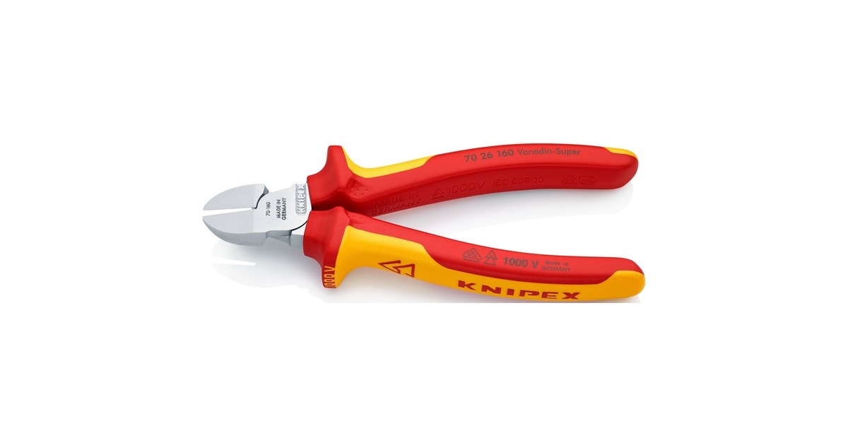 KNIPEX Seitenschneider 70 26 160, Schneid-Zange(20 % höhere Schnittkraft als das Vorgängermodell)