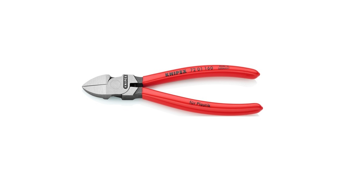 KNIPEX Seitenschneider 72 01 160, für Kunststoff, Schneid-Zange(rot, Länge 160mm)