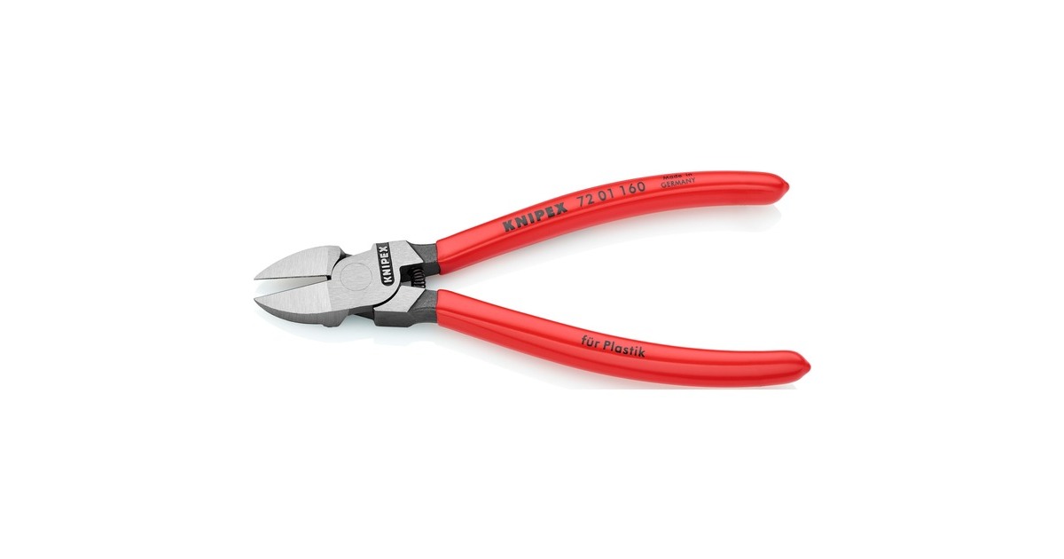 KNIPEX Seitenschneider 72 01 160, für Kunststoff, Schneid-Zange(rot, Länge 160mm)