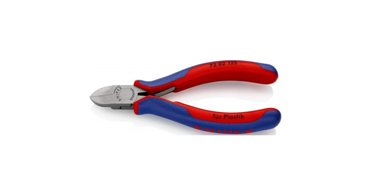 KNIPEX Seitenschneider 72 02 125, für Kunststoff, Schneid-Zange(rot/blau, Länge 125mm)