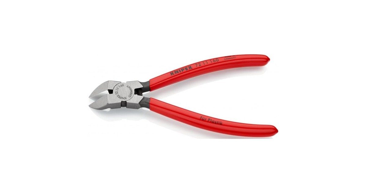 KNIPEX Seitenschneider 72 11 160, für Kunststoff, Schneid-Zange(rot, Länge 160mm)