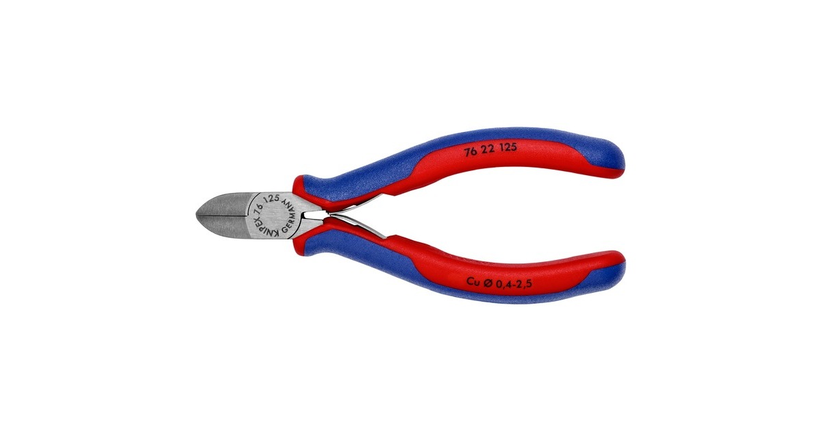 KNIPEX Seitenschneider 76 22 125, Schneid-Zange(rot/blau, Länge 125mm)