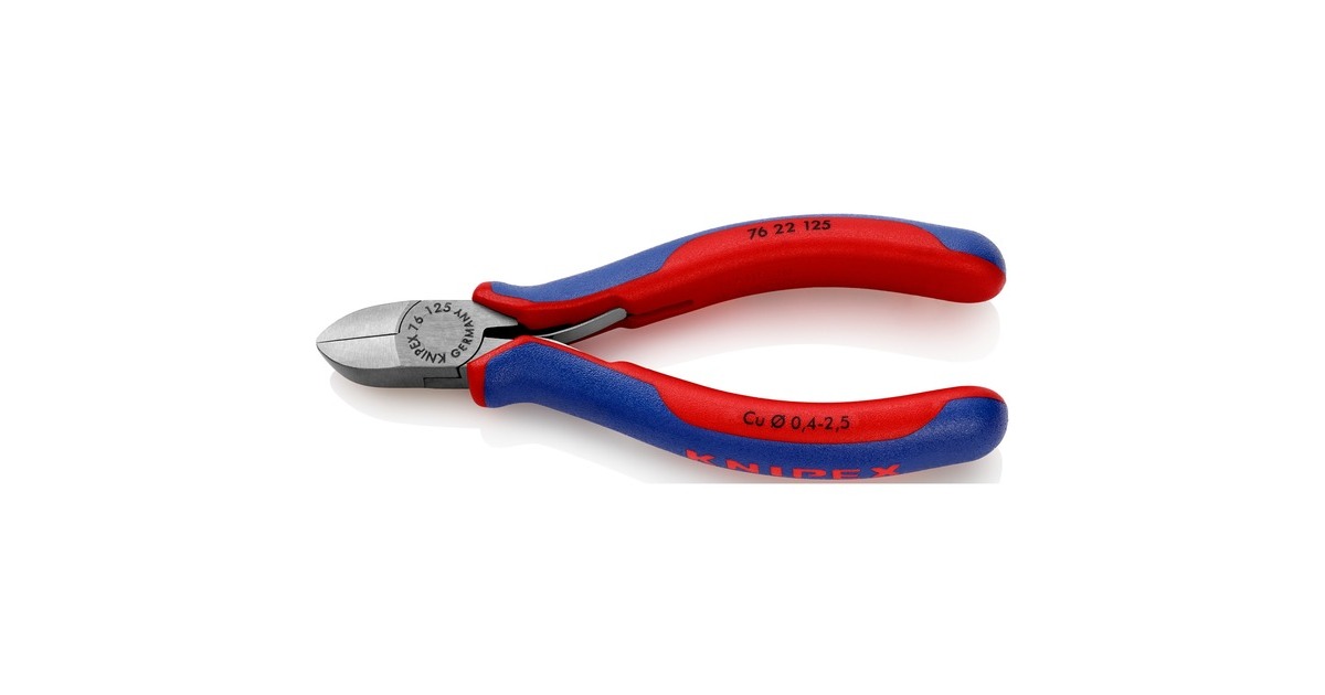 KNIPEX Seitenschneider 76 22 125, Schneid-Zange(rot/blau, Länge 125mm)