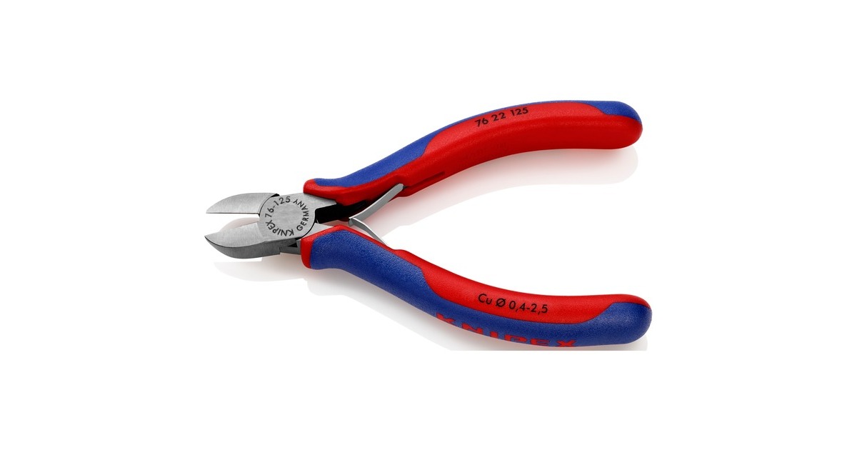 KNIPEX Seitenschneider 76 22 125, Schneid-Zange(rot/blau, Länge 125mm)