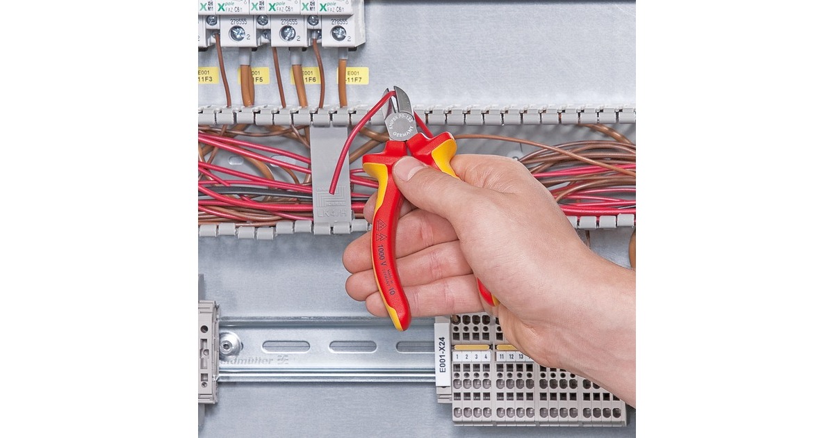 KNIPEX Seitenschneider VDE isoliert 70 06 125, Schneid-Zange(rot/gelb, Länge 125mm)