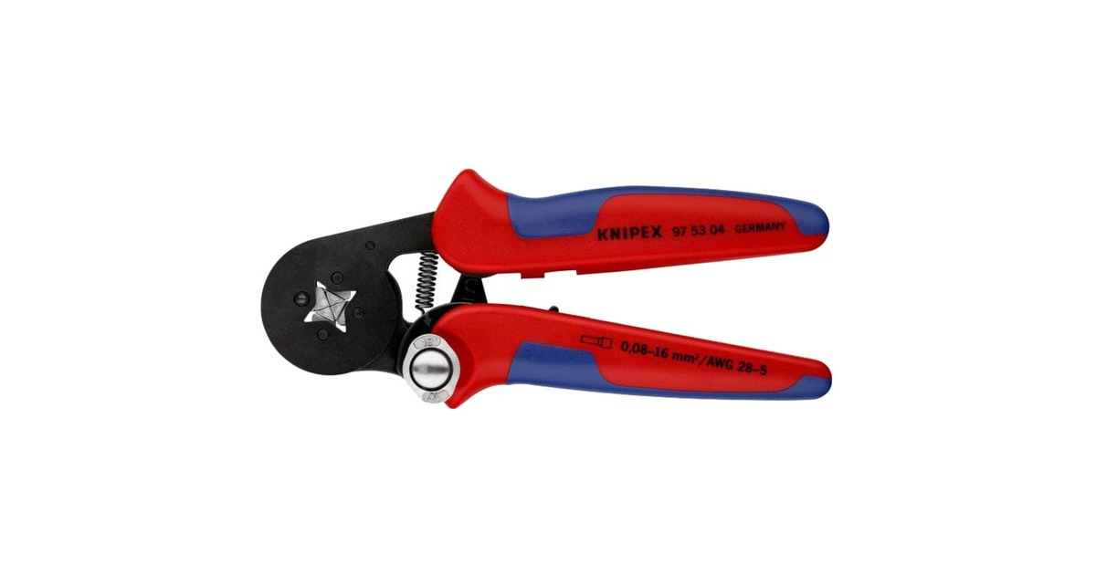 KNIPEX Selbsteinstellende Crimpzange 97 53 04 SB(rot/blau, für Ader-Endhülsen)