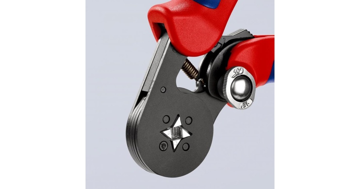 KNIPEX Selbsteinstellende Crimpzange 97 53 04 SB(rot/blau, für Ader-Endhülsen)