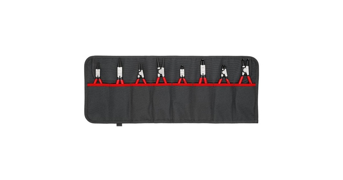 KNIPEX Sicherungsringzangen-Set 00 19 58 V01(rot/schwarz, 8-teilig, gerade / abgewinkelt)